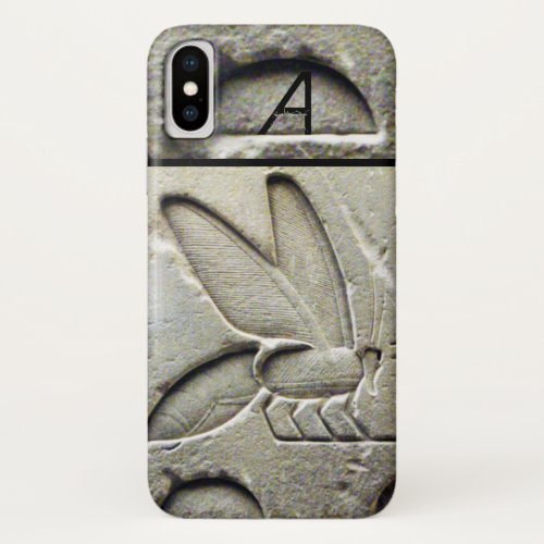 ANTIQUE EGYPTIAN HONEY BEE BEEKEEPER MONOGRAM iPhone XS CASE