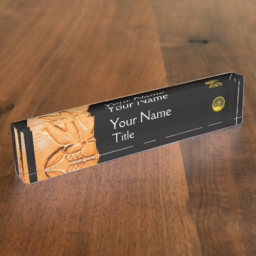 ANTIQUE EGYPTIAN HONEY BEEBEEKEEPER Orange Black Nameplate