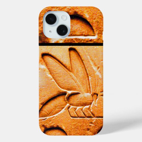 ANTIQUE EGYPTIAN HONEY BEE BEEKEEPER Orange Yellow iPhone 15 Case