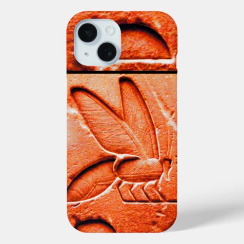 ANTIQUE EGYPTIAN HONEY BEE BEEKEEPER Red iPhone 15 Case