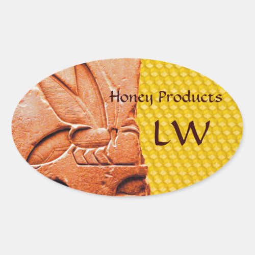 ANTIQUE EGYPTIAN HONEY BEE BEEKEEPER SUPPLIES OVAL STICKER