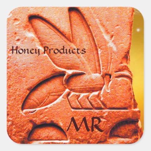 ANTIQUE EGYPTIAN HONEY BEE BEEKEEPER SUPPLIES SQUARE STICKER