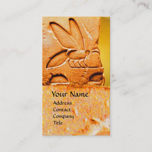 ANTIQUE EGYPTIAN HONEY BEE BEEKEEPER WAX SEAL BUSINESS CARD (Front)