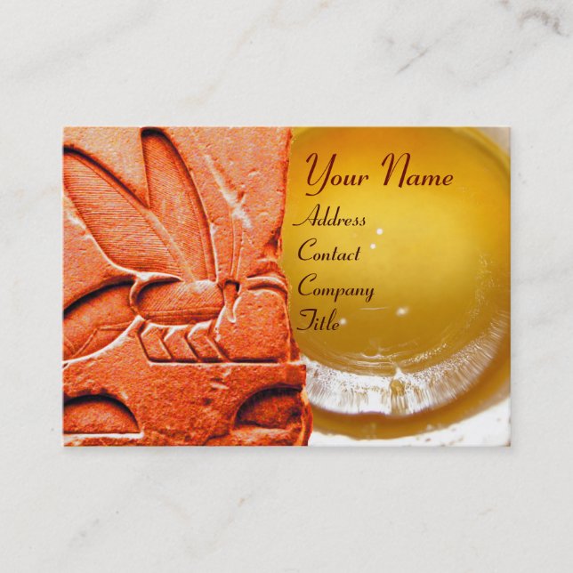 ANTIQUE EGYPTIAN HONEY BEE BEEKEEPER WAX SEAL BUSINESS CARD (Front)