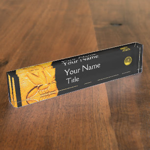 ANTIQUE EGYPTIAN HONEY BEE,BEEKEEPER Yellow Black Name Plate