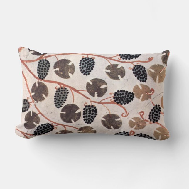 ANTIQUE EGYPTIAN VINEYARD GRAPES AND GRAPE VINES LUMBAR PILLOW (Front)