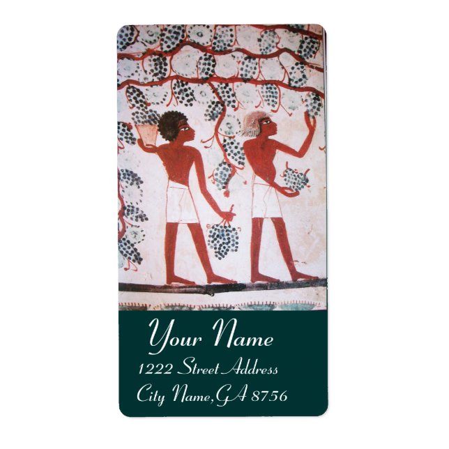 ANTIQUE EGYPTIAN VINEYARD WINE GRAPE HARVEST LABEL (Front)