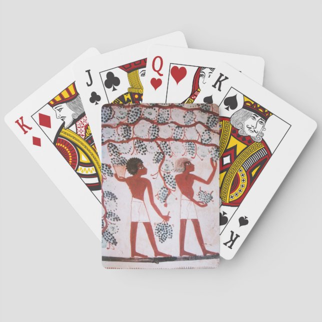 ANTIQUE EGYPTIAN VINEYARD WINE GRAPE HARVEST POKER CARDS (Back)