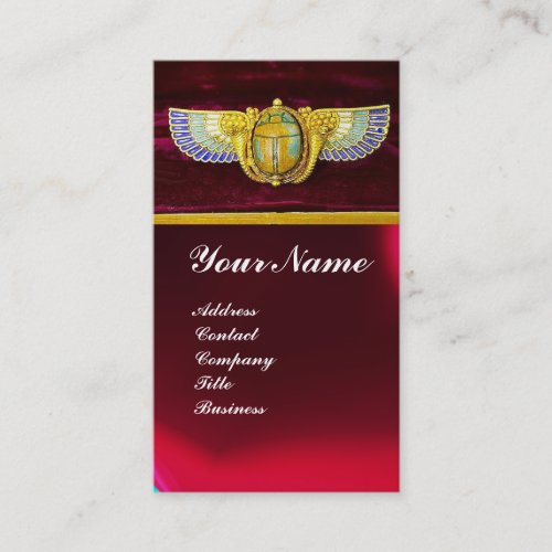 ANTIQUE EGYPTIAN WINGED SCARAB CORNUCOPIA JEWEL BUSINESS CARD