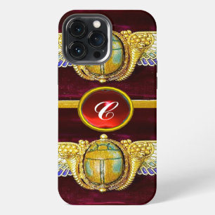 ANTIQUE EGYPTIAN WINGED SCARAB /CORNUCOPIA JEWEL iPhone 13 PRO MAX CASE