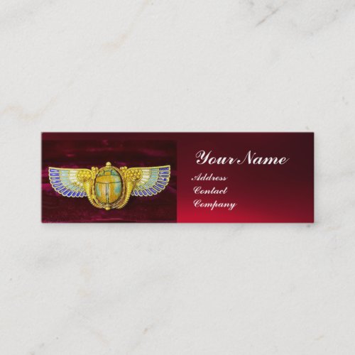 ANTIQUE EGYPTIAN WINGED SCARAB CORNUCOPIA JEWEL MINI BUSINESS CARD