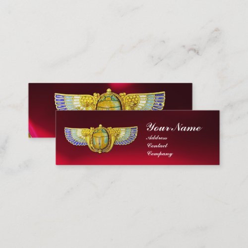 ANTIQUE EGYPTIAN WINGED SCARAB CORNUCOPIA JEWEL MINI BUSINESS CARD