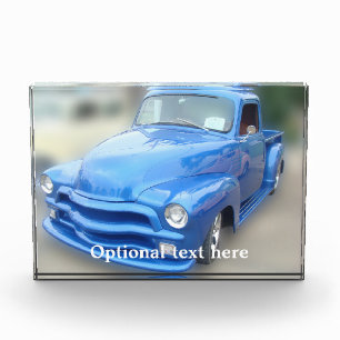 Antique Electric Blue Pickup Truck Acrylic Award