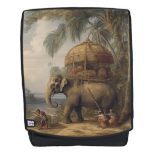 Antique Elephant Howdah Botanical Travel Backpack