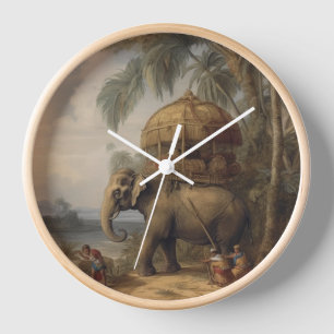 Antique Elephant Howdah Royal Heritage Wall Clock