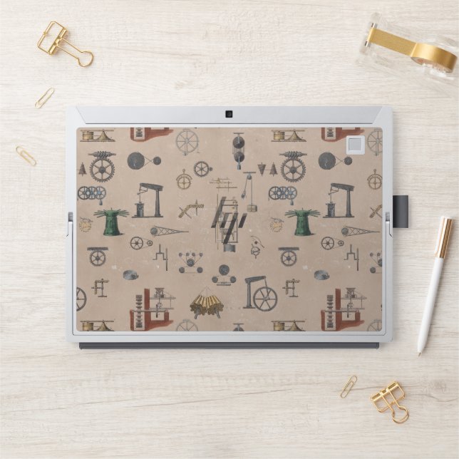 Antique Engineering Mechanical Scientific Pattern HP Laptop Skin (Desk)