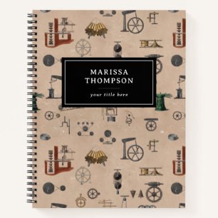 Antique Engineering Mechanical Scientific Pattern Notebook