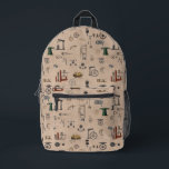 Antique Engineering Mechanical Scientific Pattern Printed Backpack<br><div class="desc">A unique antique engineering theme design featuring engineering mechanical drawings and scientific mechanical sketches. A math and engineer art featuring antique blueprints. A great design for engineers,  engineering students,  anyone who loves mechanical sketches,  physics,  math and technical drawings.</div>