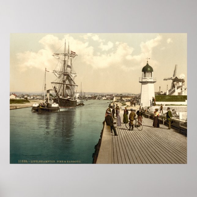 Antique England, Littlehampton Pier, Sussex U.K. Poster (Front)