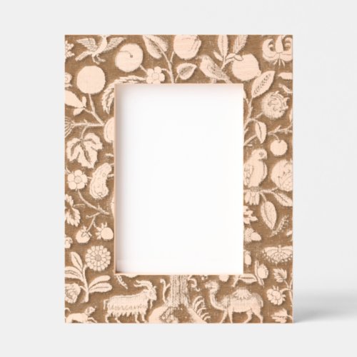 Antique English Needlepoint Tree of Life &amp; Unicorn Engraved Frames