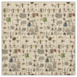 Antique Entomology Bees Wasps Natural History Fabric