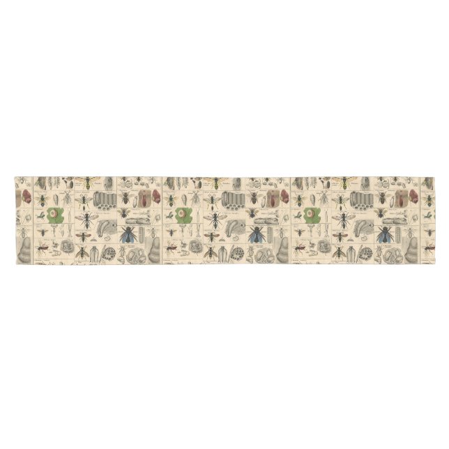 Antique Entomology Bees Wasps Natural History Short Table Runner (Horizontal)