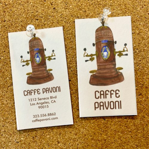 Antique Espresso Machine Cafe Coffee Watercolor  Business Card