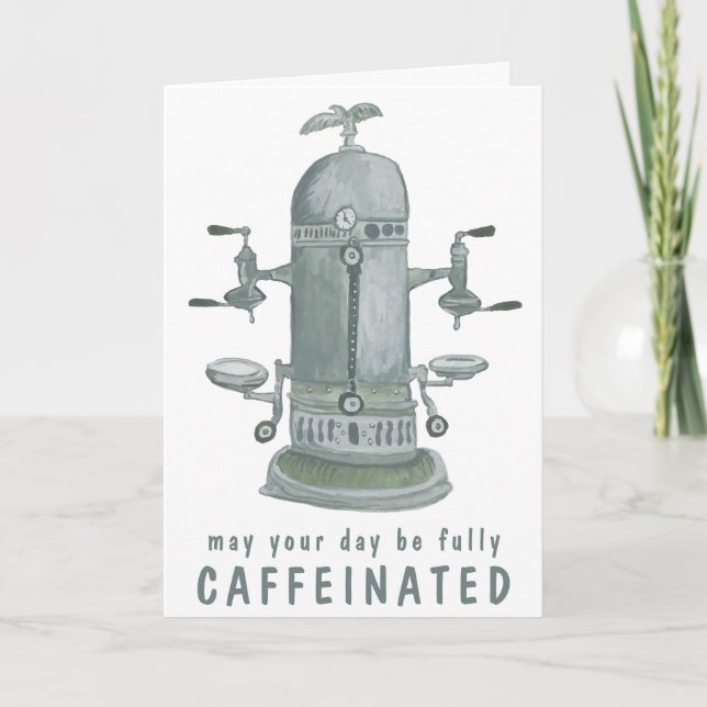Antique Espresso Machine Coffee CUSTOMIZE IT Funny Card (Front)