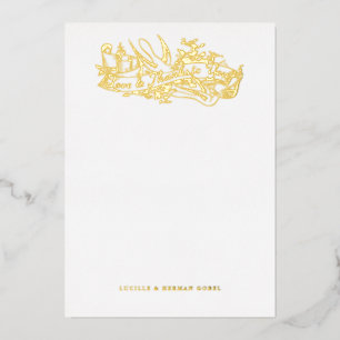 Antique Etched Doves Love and Thanks Note Card