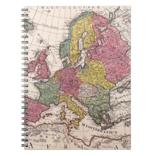 Antique Europe Map with Pastel Historical Kingdoms Notebook
