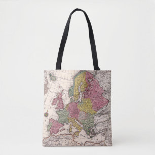 Antique Europe Map with Pastel Historical Kingdoms Tote Bag