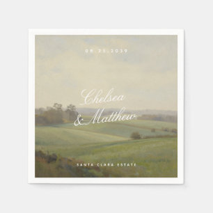 Antique European Landscape Wedding Napkins