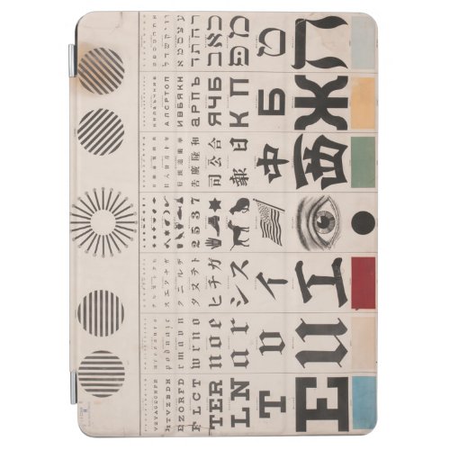Antique eye chart optometry  iPad air cover
