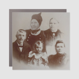 Antique Family Collage Photo B&W Image Car Magnet