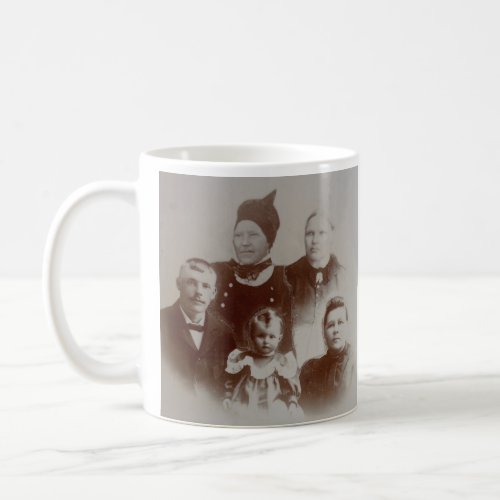 Antique Family Collage Photo BW Image Coffee Mug