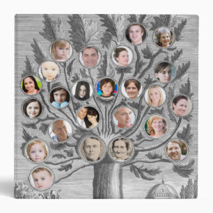 Antique Family Tree - Add up to 48 Pics: 2" Binder