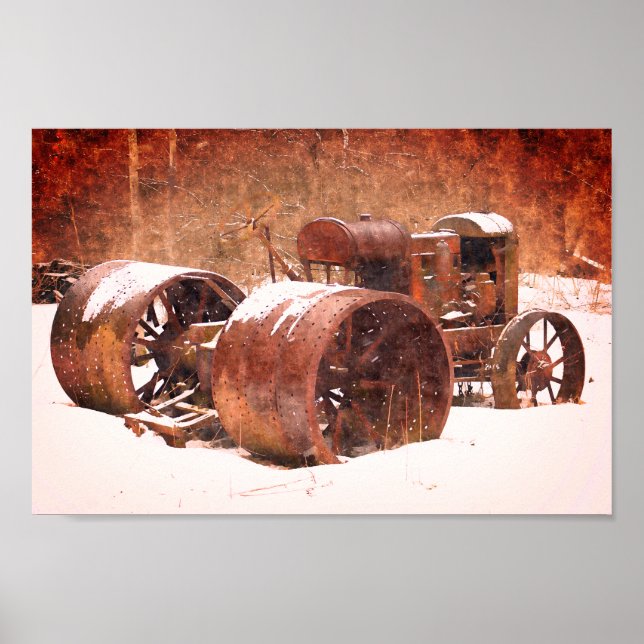 Antique Farm Tractor Poster (Front)