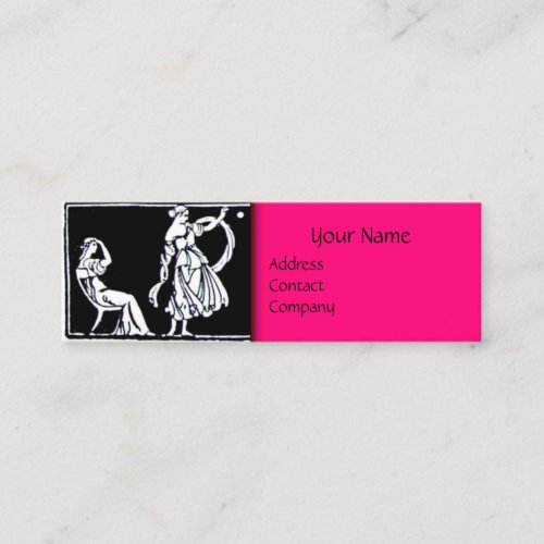 ANTIQUE FASHION BOUTIQUE Black White Hot Pink Mini Business Card