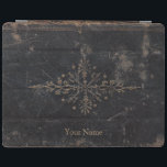 Antique Faux Leather Book iPad Smart Cover<br><div class="desc">Vintage antique faded gold leaf fleur-de-lis type ornate design on weathered,  crackled faux leather book cover. Add your name or monogram in matching gold color for a unique,  personalized gift for the vintage art lover in your life.</div>