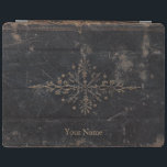 Antique Faux Leather Book iPad Smart Cover<br><div class="desc">Vintage antique faded gold leaf fleur-de-lis type ornate design on weathered,  crackled faux leather book cover. Add your name or monogram in matching gold color for a unique,  personalized gift for the vintage art lover in your life.</div>