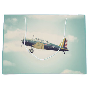 Antique Fighter Airplane Large Gift Bag