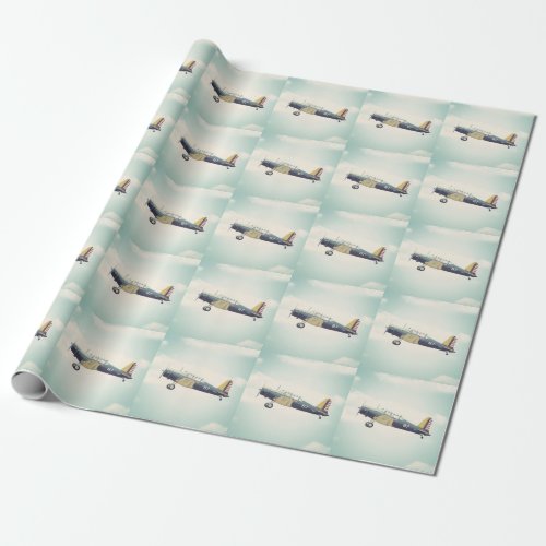 Antique Fighter Airplane Wrapping Paper