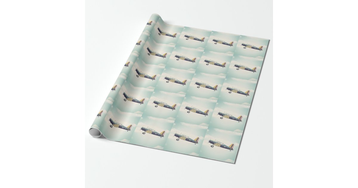 Antique Fighter Airplane Wrapping Paper Zazzle