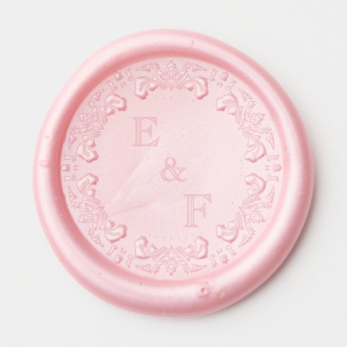 Antique Filigree Frame Wedding Couple Monogram Wax Seal Sticker