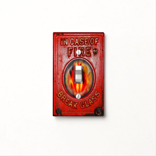 Antique Fire Alarm Switch plate Cover, Hot Gift! (In Situ)