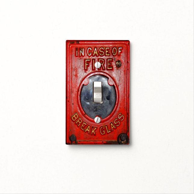 Antique Fire Alarm Switch plate Cover, Hot Gift! (In Situ)