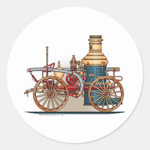 Antique Fire Truck Steam Pumper Sticker