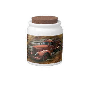 Antique Fire Truck Vintage Fire Truck Candy Jar
