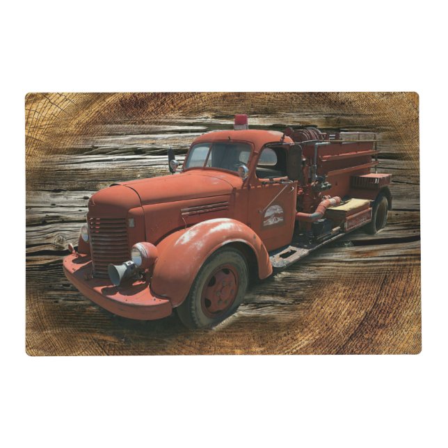 Antique Fire Truck Vintage Fire Truck Placemat (Front)