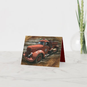 Antique Fire Truck Vintage Fire Truck Thank You Card